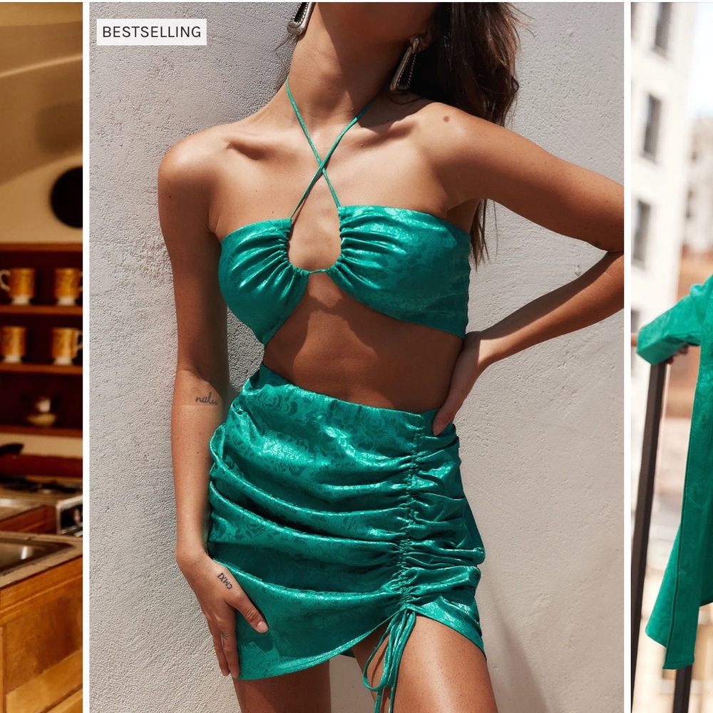 St. Barths Emerald Jacquard Crop Top